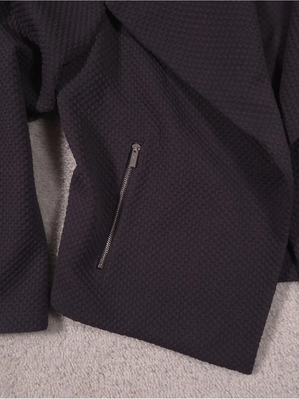 Calvin Klein Black Textured Open Drape Jacket